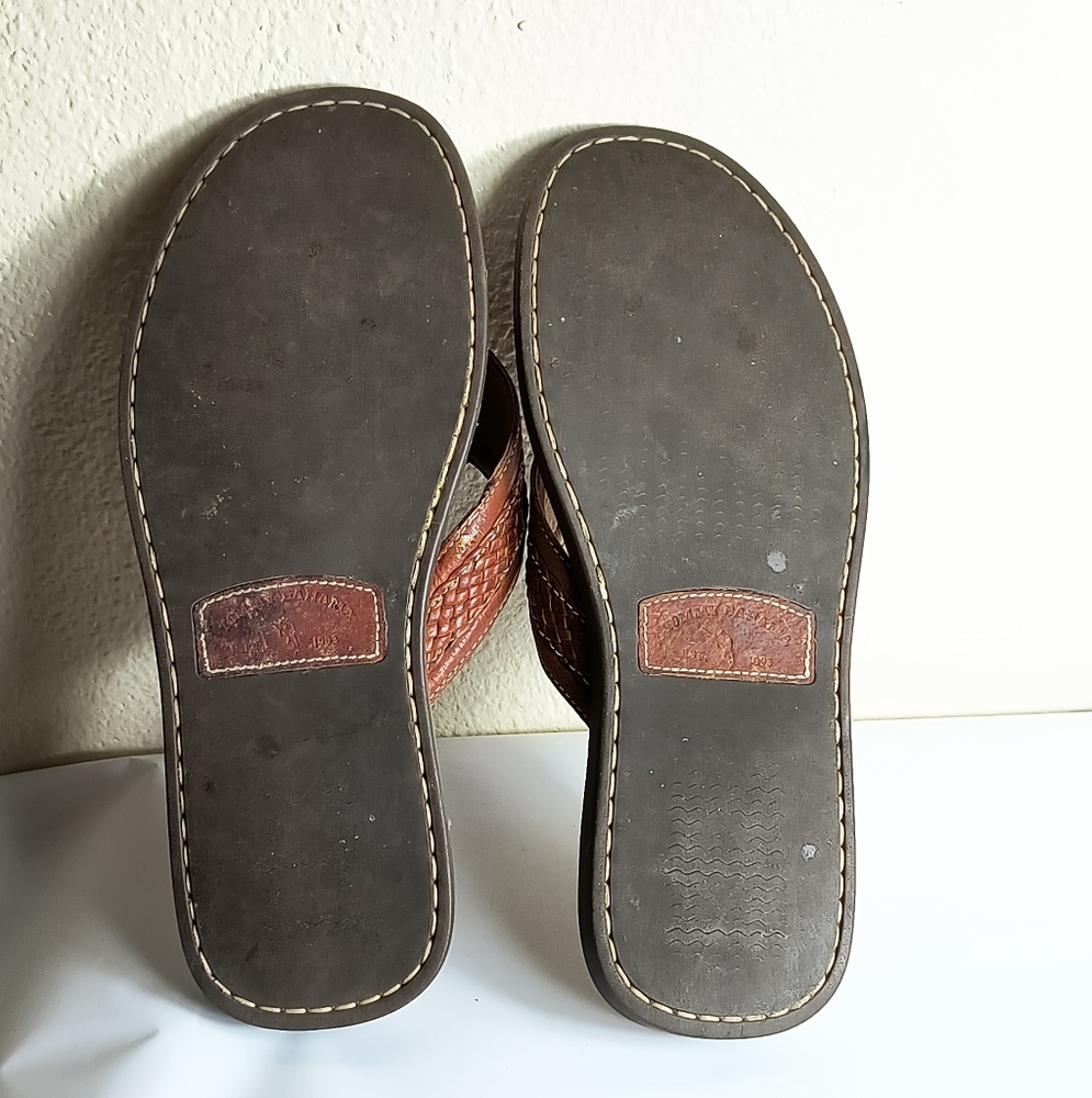 Tommy Bahama Anchors Away Brown Leather Sandals Men's Size 9m View 6
